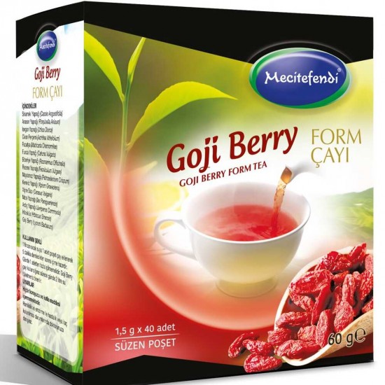 Turkish Goji Berry Tea, Celebrity Herbal Tea, Boost Metabolism, Immune Boosting, Slimming, 40 sachets x 1.5 gr