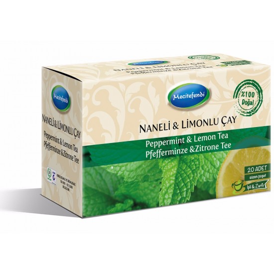 Peppermint and Lemon tea, popular tea in Turkey, 20 Teabags