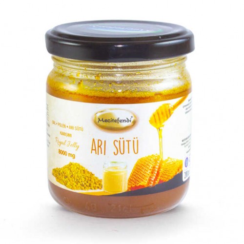 Royal Jelly Paste, 8000 MG Royal Jelly in Raw Turkish Honey, Pollen, Mecitefendi, 200 gr Royal Jelly Paste, 8000 MG Royal Jelly in Raw Turkish Honey, Pollen, Mecitefendi, 200 gr