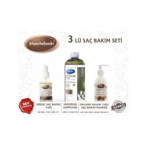 Turkish Hair Care Set, 3 Herbal Products, Paraffin-Free