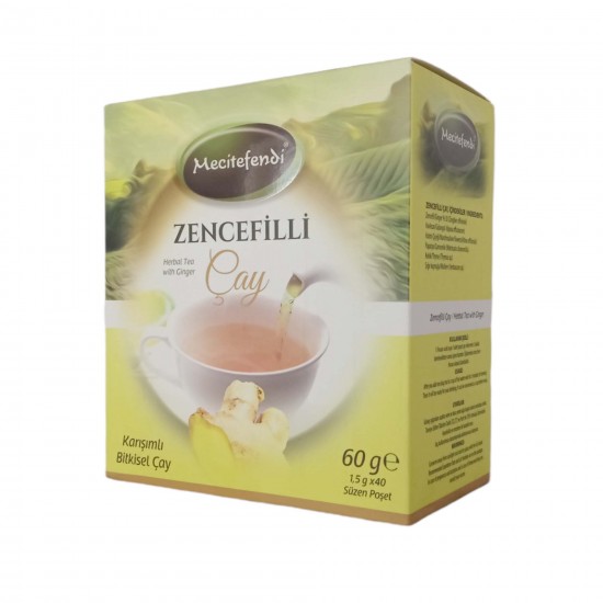 Turkish Ginger Tea, Turkish Mixed Herbal Tea, 50% Ginger, 40 Teabag,60 gr 