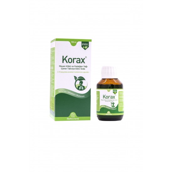 Turkish Korax Syrup, Antitussive Contains Licorice Root Oil and Basil Oil, Herbal Anti Cough Syrup, Decongestant and Expectorant, 100 ml