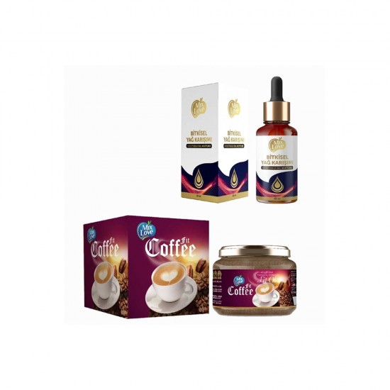 Mix Love Slimming Set, Mix Love Coffee and Mix Love Oil Mixture for Weight Management, Natural Weight Loss, Fat Burning Safely