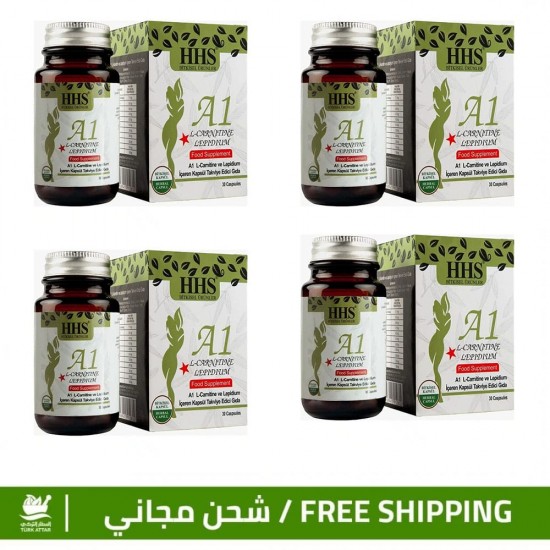 Set of 4 HHS A1 L-Carnitine Lepidium Herbal Capsules