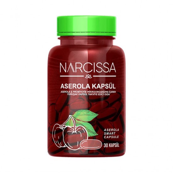 Acerola Soft Gel Capsules, Natural Slimming Aid with Antioxidants, Acerola and Probiotic Microorganisms for Weight Management, 30 Soft Gel Capsules