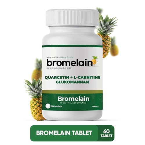 Bromelain Tablets 600mg, Enzyme with Quercetin, Glucomannan & L-Carnitine for Digestion, Inflammation, Fat Burn & Energy, 60 Tablets Bromelain Tablets 600mg, Enzyme with Quercetin, Glucomannan & L-Carnitine for Digestion, Inflammation, Fat Burn & Energy, 60 Tablets
