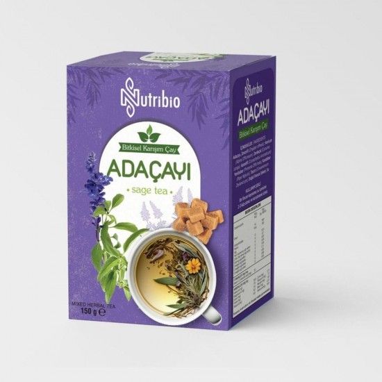 Nutribio Sage Tea - Immunity Boosting Herbal Blend for Digestive Wellness, 150 gr 