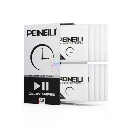 PEINEILI Delay Wipes, Control Premature Ejaculation, Condom Compatible, It's Under Your Control, Made in Turkey, High Quality, 10 Wipes