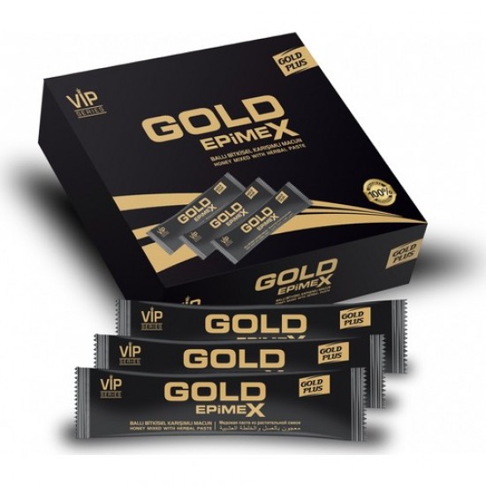 Gold Epimex Vip, Royal Honey, Natural Sexual Tonic with Epimedium, Red Ginseng Tribulus Extract, 12 sachets x 10 gr, 120 gr