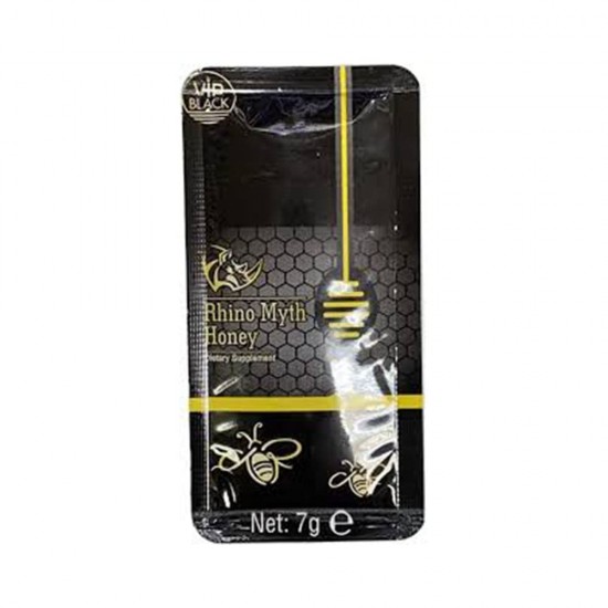 Rhino Myth Honey Black VIP, Improve Your Sexual Performance and Vitality Naturally,1 Box, 12 Sachets, 84 g