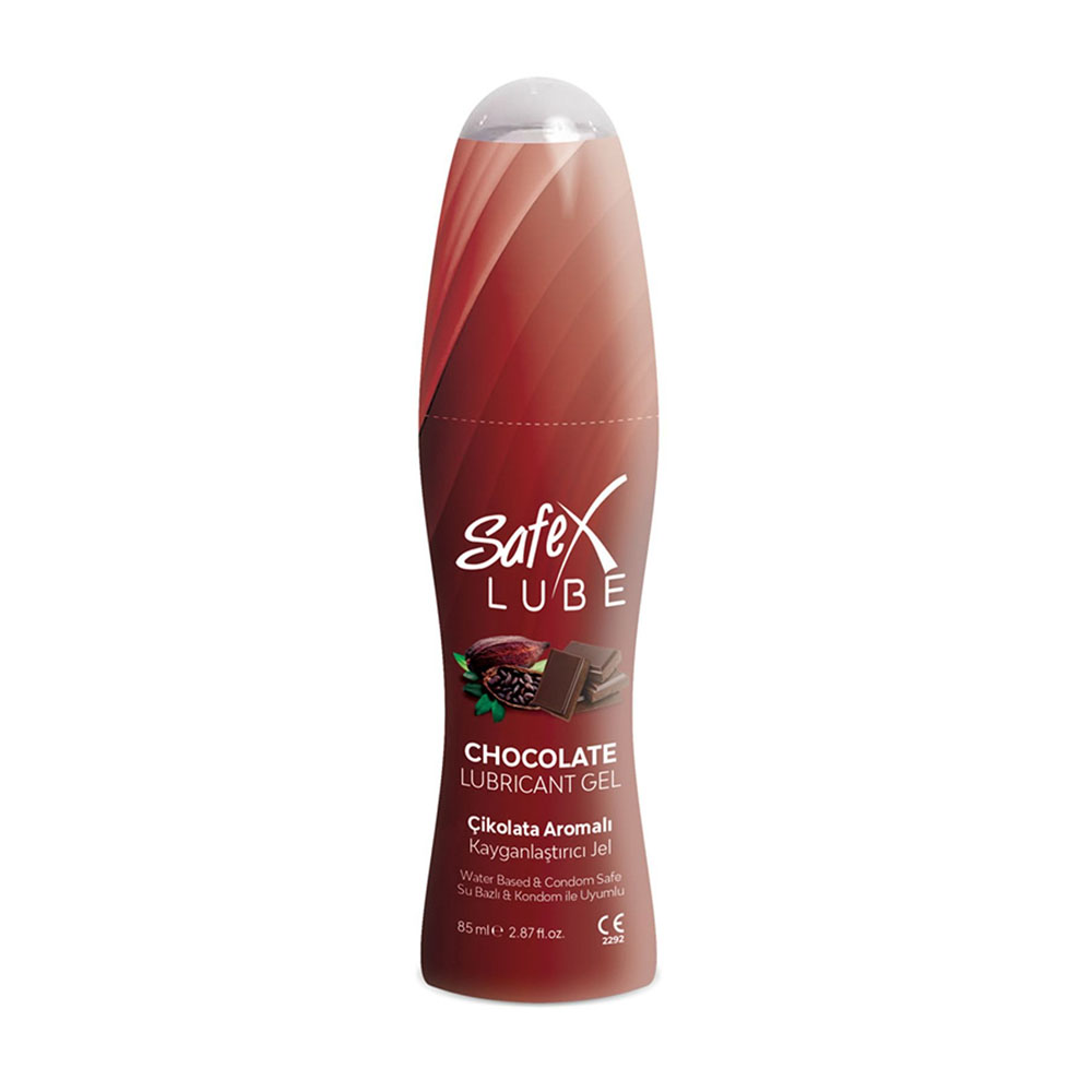 TurkAttar, Safex Lube Chocolate Lubricant Gel, Chocolate Flavor,  Water-Based, Condom-Compatible, Long-Lasting Intimate Lubricant, 85 ml,  2.87 fl. oz