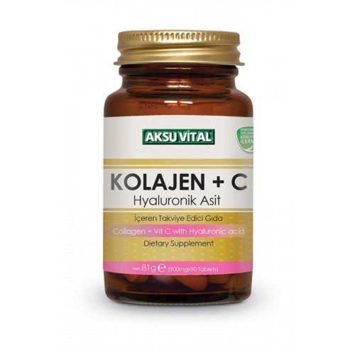Collagen, Vitamin C and Hyaluronic Acid Tablets, 900 mg, 90 Tablets Collagen, Vitamin C and Hyaluronic Acid Tablets, 900 mg, 90 Tablets