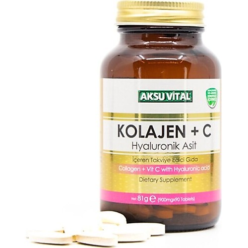 Collagen, Vitamin C and Hyaluronic Acid Tablets, 900 mg, 90 Tablets Collagen, Vitamin C and Hyaluronic Acid Tablets, 900 mg, 90 Tablets