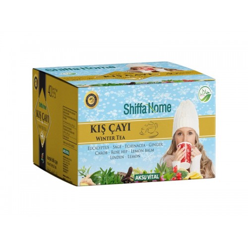 Mixed Herbal Winter Tea, Turkish Herbal Soothing Tea, Cold and Flu, cough suppressant tea, 40 bags, 60 gr 