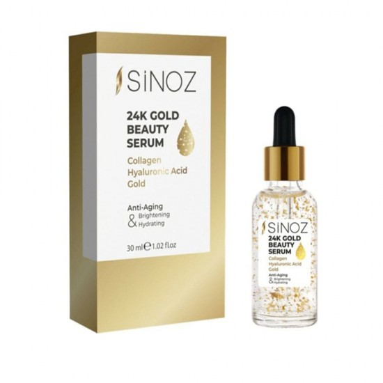 Sinoz 24K Gold Beauty Serum, Your Natural Secret to Radiant Skin, 30 ml