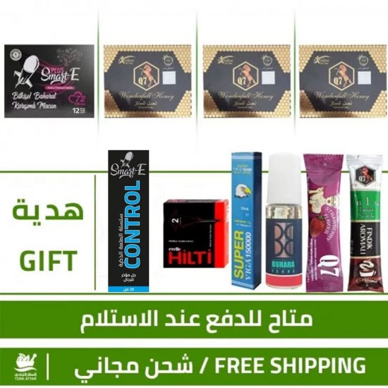 Q7 Gold & Smart-E plus Epimedium Honey Offer, Erection Enhancer, Delayed Ejaculation, 6 Free Gift