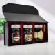 Honey Gift Set, Customizable Handmade Leather Box, Write your words with Shiny Acrylic, 3 Jars of Original honey 