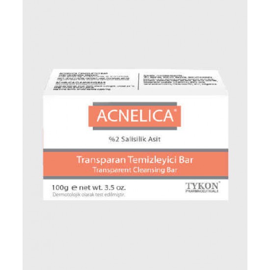 ACNELICA Transparent Cleansing Soap Bar, Salicylic Acid 2%, Dermatologically Tested, Acne, Blackhead, and Hyperpigmentation Soap Bar, 100 gr, e net wt. 3.5 oz