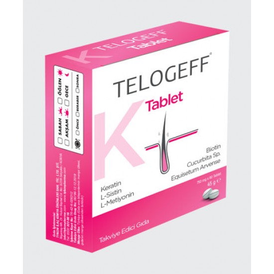 Androgenetic Alopecia Treatment TELOGEFF Tablets For Women, Hair Nutrition, Horsetail Plant Extract, Creatine, L-Cysteine, L-Methionine, Pumpkin extract, Hair Growth, Regrowth of Thinning Hair, Stops Hair Loss, 60 x 750 mg, 45 g