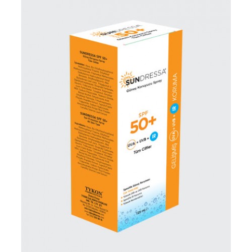 Sundressa Turkish Sunscreen, Unique IR protection Sunscreen, Sun Protection Factor SPF 50+, All Skin Types, Sundressa Sunscreen Spray 100ml Sundressa Turkish Sunscreen, Unique IR protection Sunscreen, Sun Protection Factor SPF 50+, All Skin Types, Sundressa Sunscreen Spray 100ml