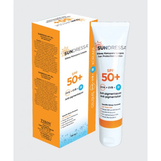 Sundressa Turkish Sunscreen, Anti-Stain & Anti-pigmentation Sunscreen, Sun Protection Factor SPF 50+, All Skin Types, Sundressa Sunscreen Lotion 100ml