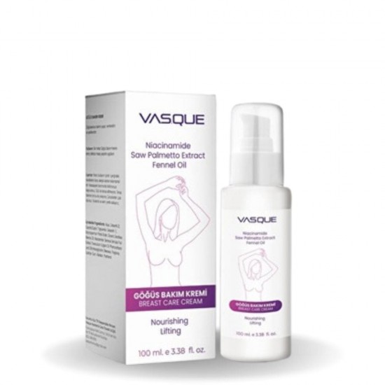 VASQUE Breast Care Cream – Niacinamide, Saw Palmetto & Fennel Oil, Breast Lifting, Firming & Natural Bust Enlargement, 100 ML