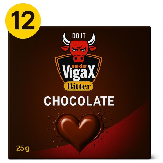 The Monster VigaX Bitter Chocolate, Aphrodisiac Bitter Chocolate for Energy, Libido and Couples' Performance Support, 12×25GR The Monster VigaX Bitter Chocolate, Aphrodisiac Bitter Chocolate for Energy, Libido and Couples' Performance Support, 12×25GR