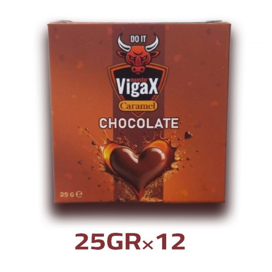 The Monster VigaX Caramel Chocolate, Caramel Chocolate for Lasting Energy, Enhanced Stamina & Ultimate Sexual Performance, 12×25GR The Monster VigaX Caramel Chocolate, Caramel Chocolate for Lasting Energy, Enhanced Stamina & Ultimate Sexual Performance, 12×25GR