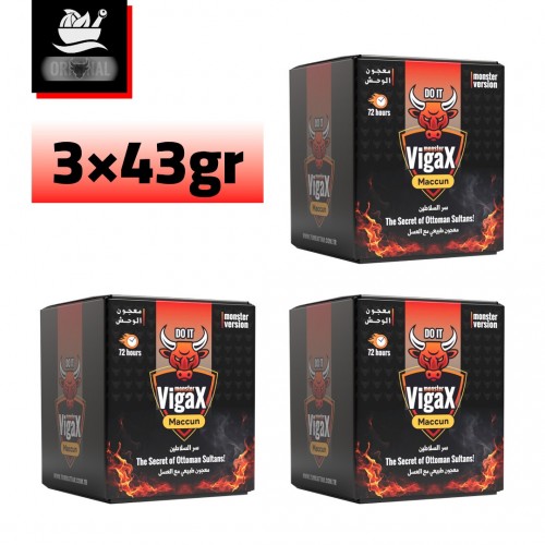 The Monster VigaX Maccun, Herbal Paste for ED and Libido Enhancement, Boosts Stamina and Performance, 3×43 gr The Monster VigaX Maccun, Herbal Paste for ED and Libido Enhancement, Boosts Stamina and Performance, 3×43 gr