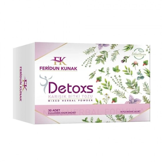 Feridun Kunak Detox Tea, Discover Herbal Detoxification 30-Day Program, Weight Loss, Appetite Suppressant, 30 Sachets, 150 gr