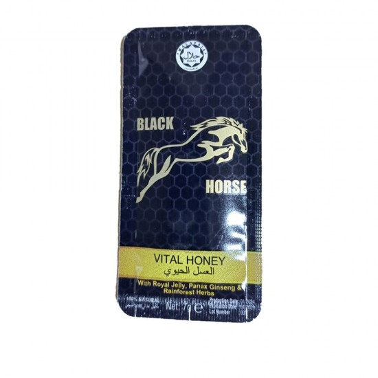 Black Horse Vital Malaysian Honey - Enhance Manhood, Increase Erection and Libido, 7g ×12 Sachets 