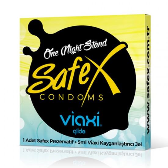 One Night Kit, Safex condom with 5 ml Viaxi lubricant, Natural, Clinic, UK Kitemark label, Plain Sex Lubes Gel, Water Based Health Lubricant, 100% Condom Compatible, 5 Kits, 5 condoms + 25 Ml Lubricant