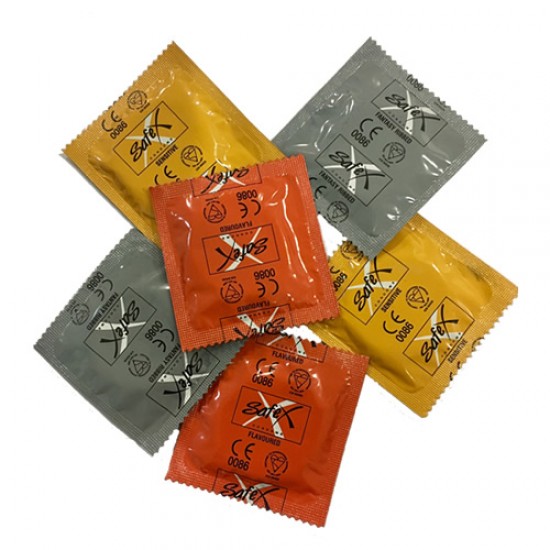 Safex Condoms, Natural, Clinic, UK Kitemark label, non spermicidally lubricated, 15 Pieces