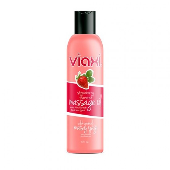 VIAXI Strawberry Massage Oil, 7 Carrier Oils with Strawberry Aroma, Relaxing and Intimate Massage Oil, 177ml