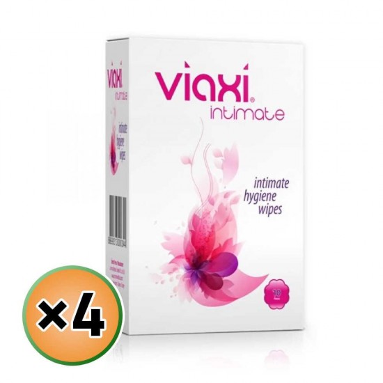 للنساء فقط، مناديل  Viaxi Intimate لتعقيم المناطق الحساسة، رائحة الزهور، تعقيم المنطقة الحساسة عند النساء، قبل أو بعد العملية الجنسية، النظافة العامة، 40 منديل