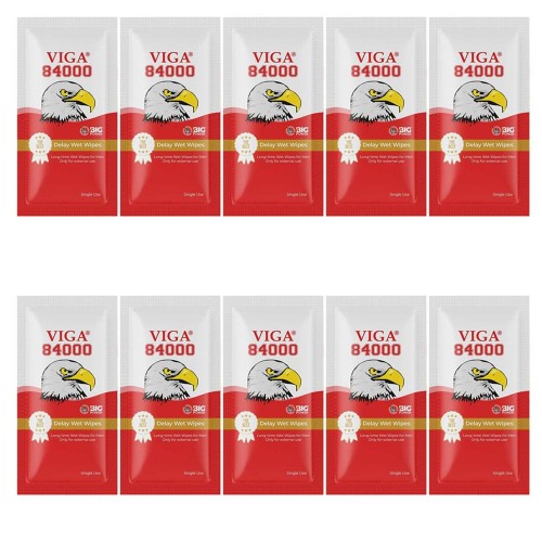 Original VIGA 84000 DELAY WET WIPES FOR MEN - 10% Lidocaine for Prolonged Performance and Enhanced Control, 10 Wipes X 3 ML Original VIGA 84000 DELAY WET WIPES FOR MEN - 10% Lidocaine for Prolonged Performance and Enhanced Control, 10 Wipes X 3 ML