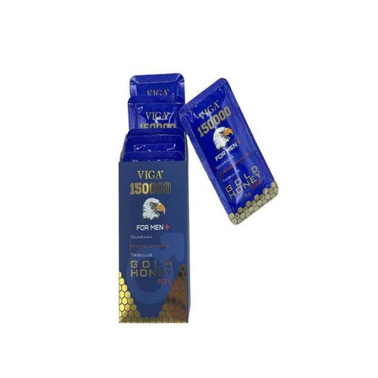 Viga 150000 Gold Honey for Men - Natural Libido Booster and Male Enhancement Supplement, 5 gr × 7 Sachets 