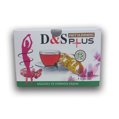 صيغة حمية التخسيس D&S Plus, كبسولات 480 ملغ مع شاي الأعشاب لحرق الدهون وخسارة الوزن والتخلص من السموم المتراكمة بسرعة وأمان, 60 كبسولة + 30 كيس شاي صيغة حمية التخسيس D&S Plus, كبسولات 480 ملغ مع شاي الأعشاب لحرق الدهون وخسارة الوزن والتخلص من السموم المتراكمة بسرعة وأمان, 60 كبسولة + 30 كيس شاي