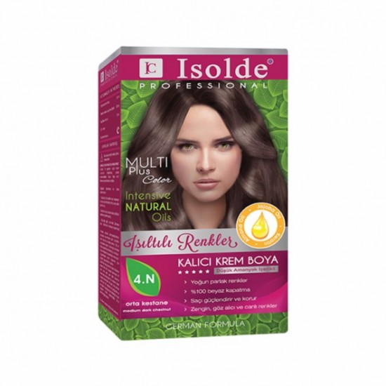 Isolde Multi Plus, Turkish Permanent Herbal Haircolor Cream,4.N, dark chestnut,135 ml