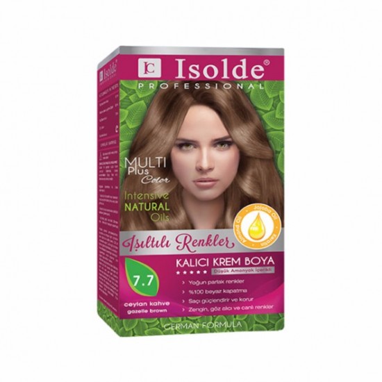 Isolde Multi Plus, Turkish Permanent Herbal Haircolor Cream,7.7, Gazelle brown,135 ml