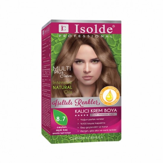 Isolde Multi Plus, Turkish Permanent Herbal Haircolor Cream,8.7 gazelle light beige, 135 ml