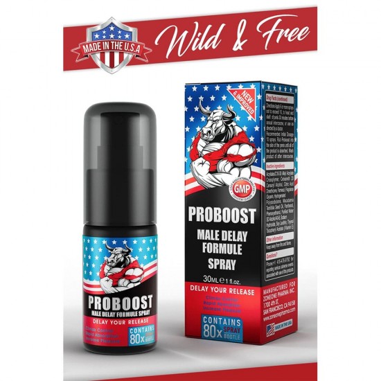 PROBOOST Male Delay Formula Spray, Quick Results, Long-lasting Effects, Rapid Absorption, GMP Certified, USA Made, 30 Ml  