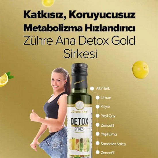 ZÜHRE ANA Detox Gold Vinegar – Natural Fermented Golden Vinegar for Detox, Digestion, Immunity & Weight Management, 250ml  ZÜHRE ANA Detox Gold Vinegar – Natural Fermented Golden Vinegar for Detox, Digestion, Immunity & Weight Management, 250ml