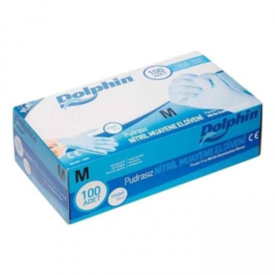 Powder-Free Nitrile Exam Gloves, Medium, Box/100