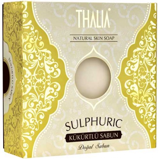 THALIA Soap, Sulfur Soap For Skin Care, Removes Freckles, Acne, Hyperpigmentation, Eczema and Psoriasis , Skin cleansing and sterilization, 125 gr