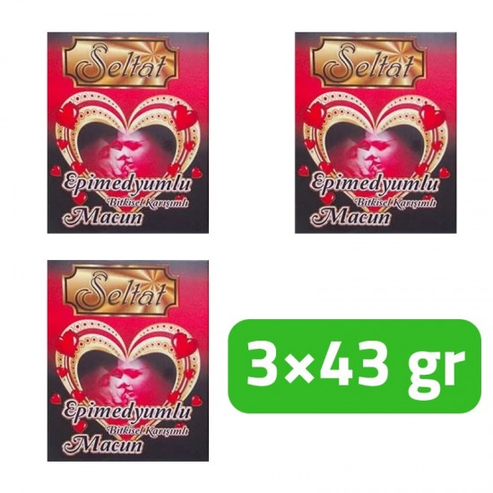 Turkish Epimedium Macun, Seltat Honey, Sexual Enhancer for Men and Women, Erection Increase, Delayed Ejaculation, 3×43 gr