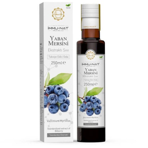 Blueberry Extract 250 ML – IMMU-NAT Liquid Bilberry Supplement with Anthocyanins for Vision, Heart, Brain, Immunity & Cellular Health