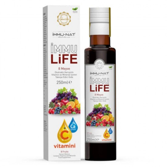 Immu Life 250 ML – Natural 8-Fruit Vitamin & Mineral Liquid Extract for Energy, Immunity, Vitality, & Protect Cells from Oxidative Stress