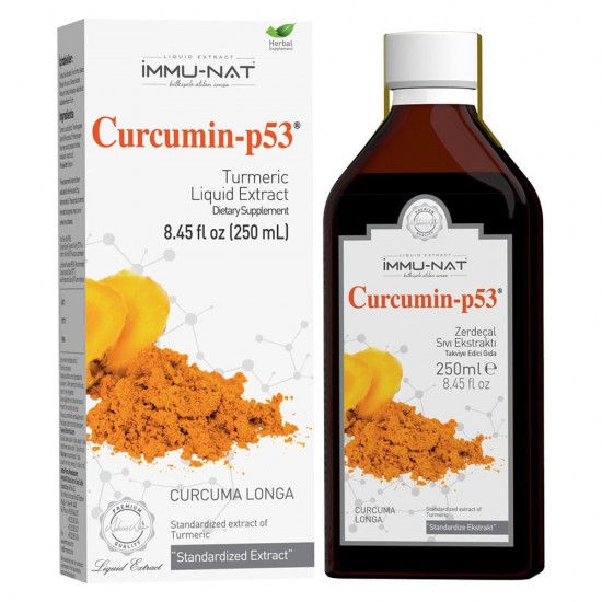 Turmeric Extract Curcumin-p53 250 ML – Natural Liquid Herbal Supplement for Anti-Inflammation, Vitality, Antioxidant & Cancer Prevention
