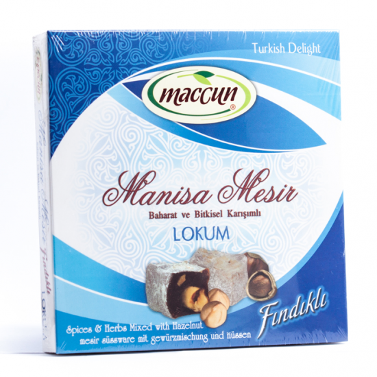 Turkish Delight, Turkish Lokum by Hazelnut, Lokum Of Mesir Paste of Manisa, Manisa Mesir Macun Lokum, Paste of Sultans, Magic Turkish Paste, General Tonic For Good Health, Anti Flu, For Adults And Children, 200 Gr